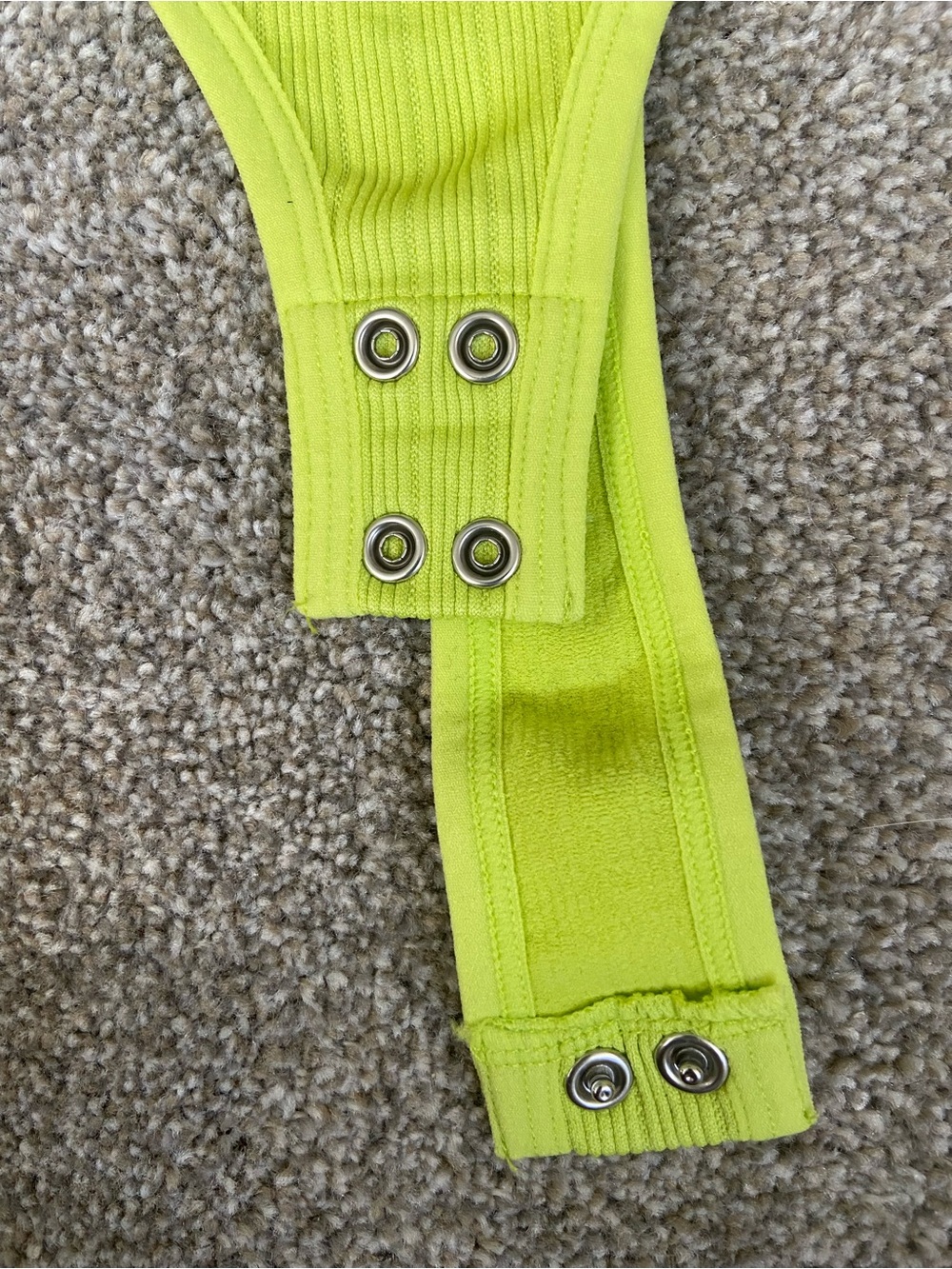 Dynamite Ribbed Neon Lime Green Sleeveless Bodysuit - Picture 7 of 12